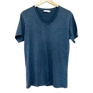 Samsoe Samsoe Blue Marian V Neck Short Sleeve T Shirt Sz L
